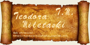 Teodora Miletaški vizit kartica